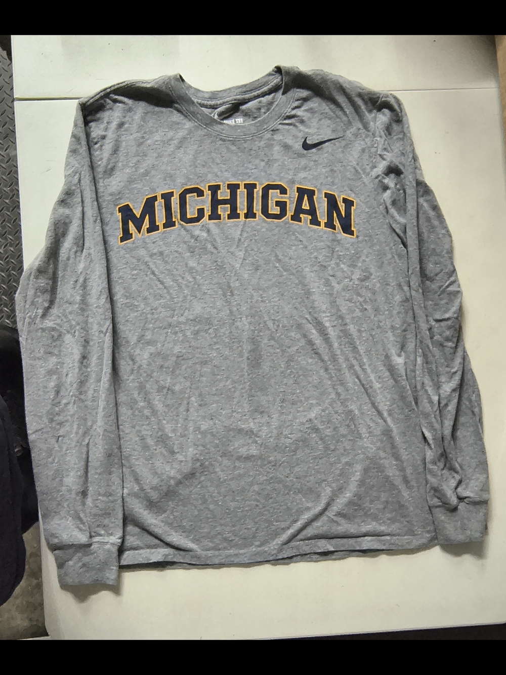 Nike Michigan Long Sleeve Athletic Cut Tee - Gray